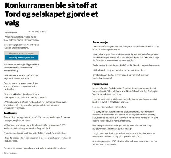 Printscreen av artikkel